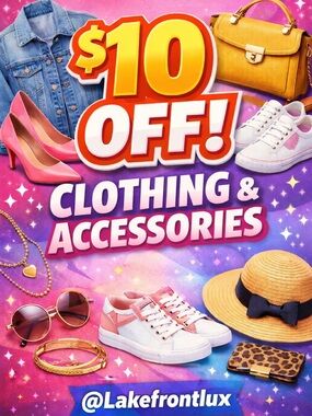 $10 Off Clothing & Accessories - Pink & Yellow Styles